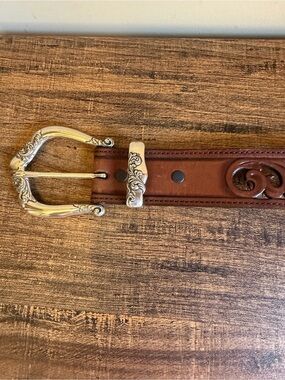 Brighton Brown Leather Belt Size M